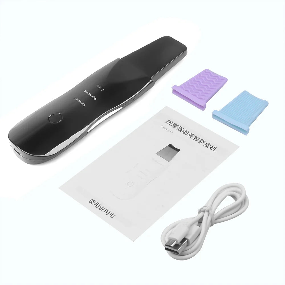 Ultrasonic Skin Scrubber Deep Vibrate Facial Cleaner Shovel Face Scrubber Peeling Black Head Remover Facial Massager