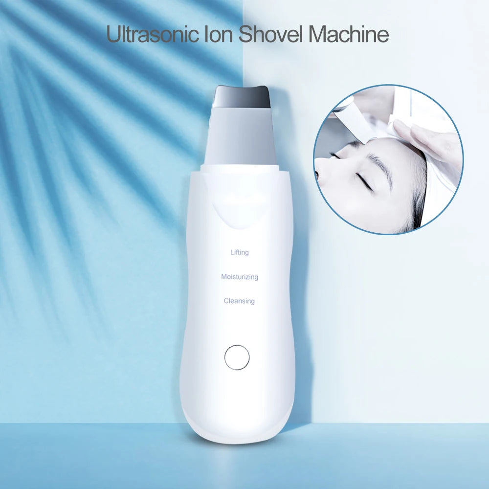 Ultrasonic Skin Scrubber Deep Vibrate Facial Cleaner Shovel Face Scrubber Peeling Black Head Remover Facial Massager